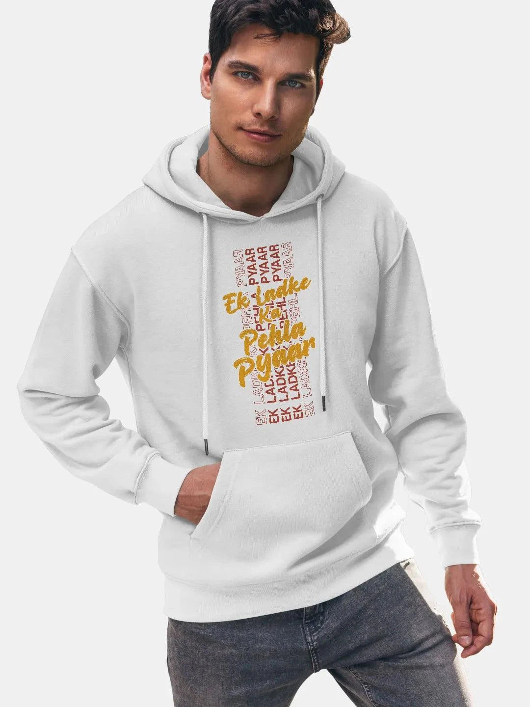 Shehzada Pehla Pyaar White Mens Hoodie - ThePeppyStore