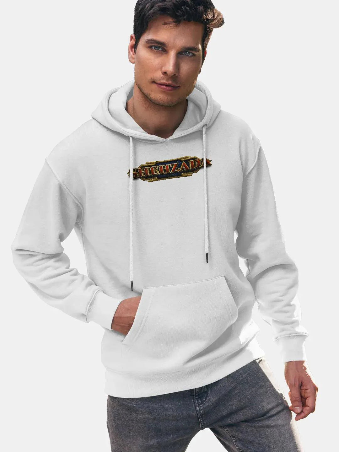 Shehzada Royal White Mens Hoodie - ThePeppyStore