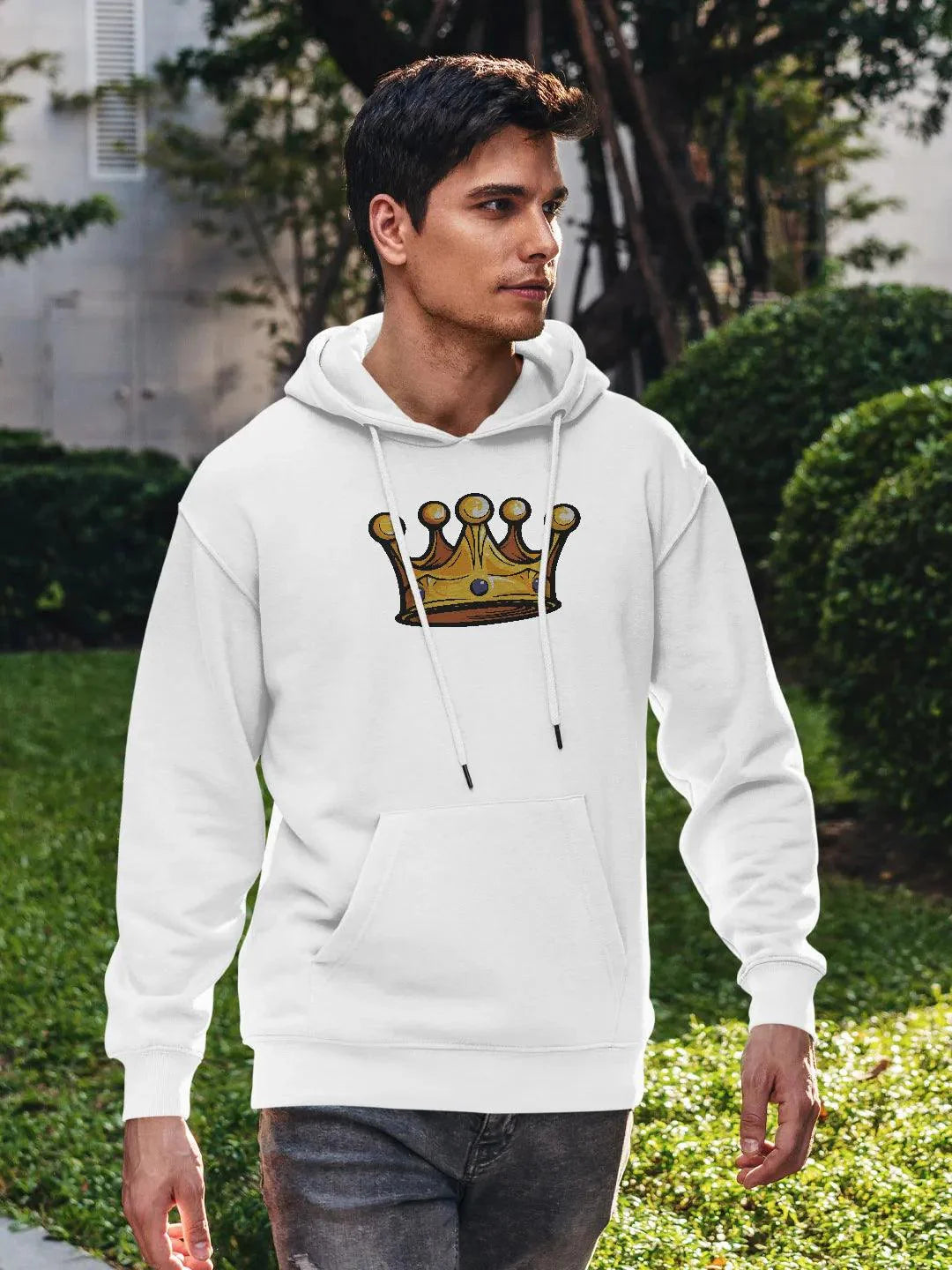 Shehzada Crown White Mens Hoodie - ThePeppyStore