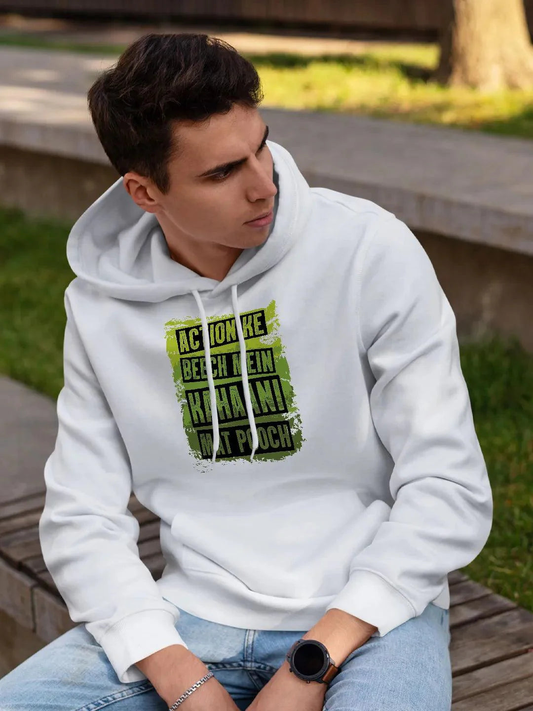 Shehzada Kahaani White Mens Hoodie - ThePeppyStore