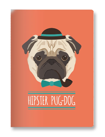 Hipster Pug - Dog  Pocket Diary - ThePeppyStore