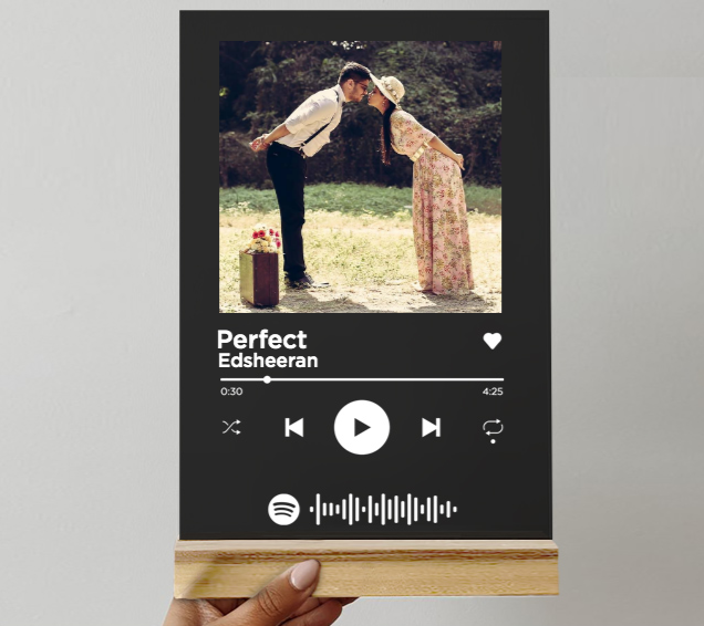 Black customised Spotify Song Layout Music Plaque - Black - ThePeppyStore