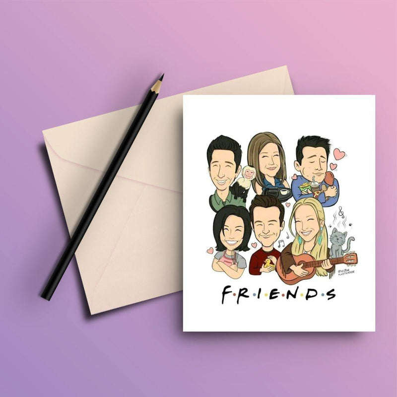FRIENDS FAVOURITE CHARACTERS GREETING CARD - ThePeppyStore