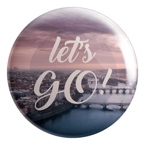 Let's Go Badge Magnet - ThePeppyStore