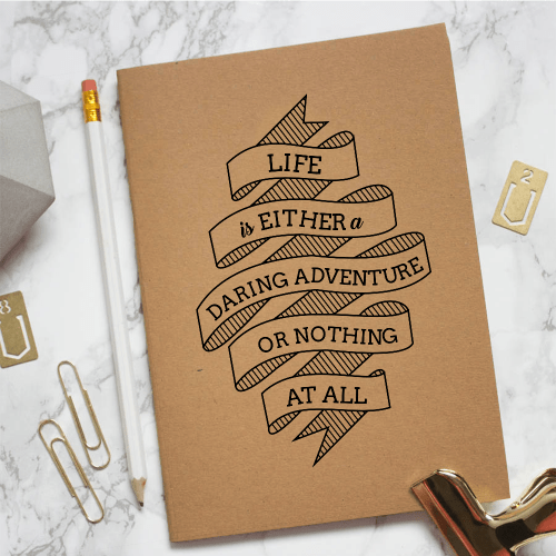 Life Is Either An Adventure Kraft Notebook - ThePeppyStore