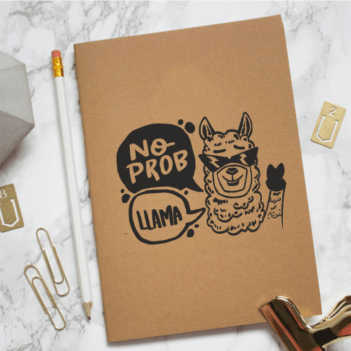 No Problem Llama Kraft Notebook - ThePeppyStore