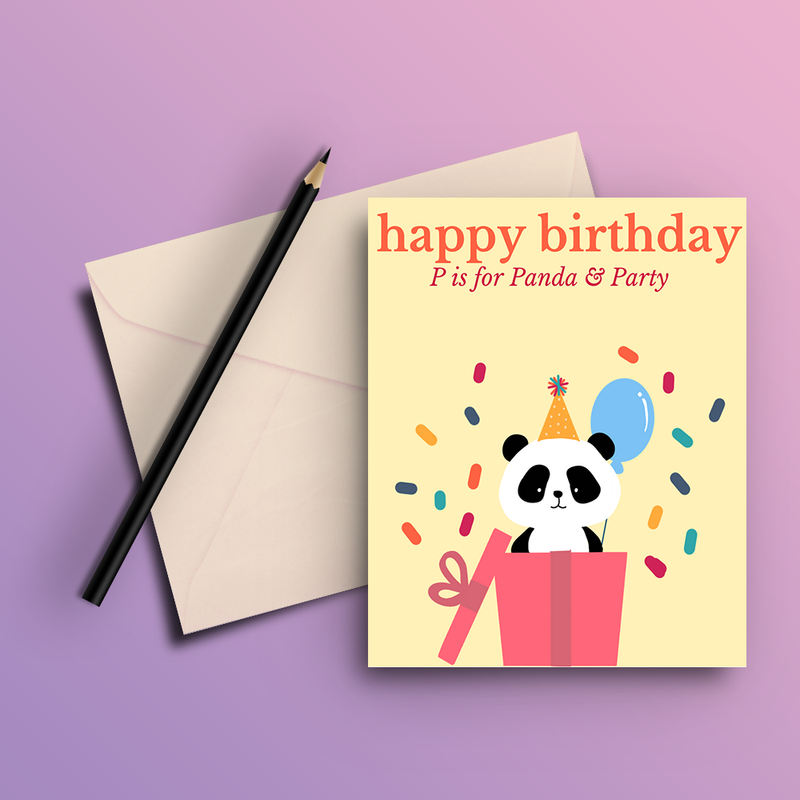 P for Panda P for Party - Card - ThePeppyStore