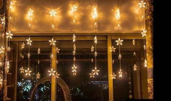 Star Curtain String Lights | 20 Stars | Warm White LED - ThePeppyStore