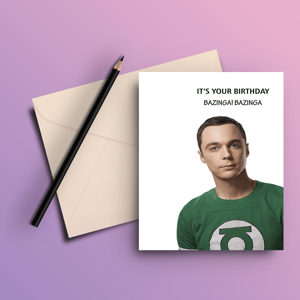 It's your birthday Bazinga! - The Big Bang Theory Card - ThePeppyStore