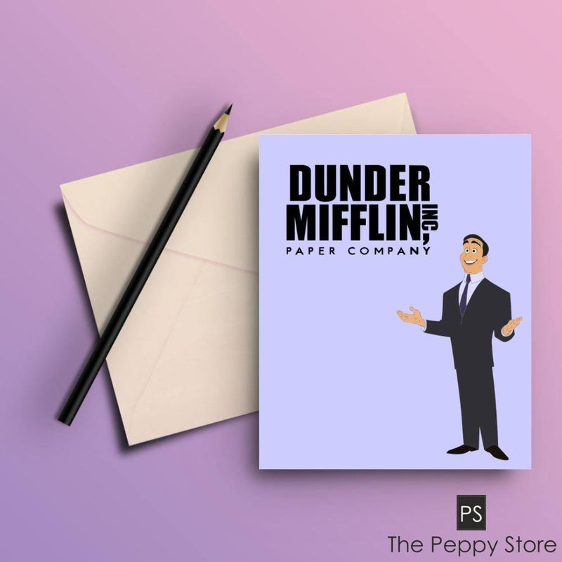 The Office Dunder Miffin With World Best Boss Greeting Card