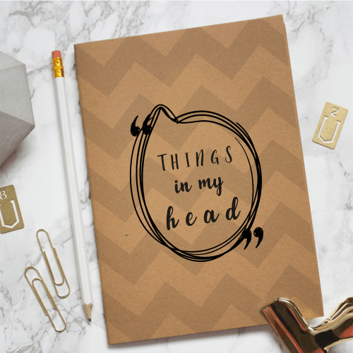 Things In My Head Kraft Notebook - ThePeppyStore