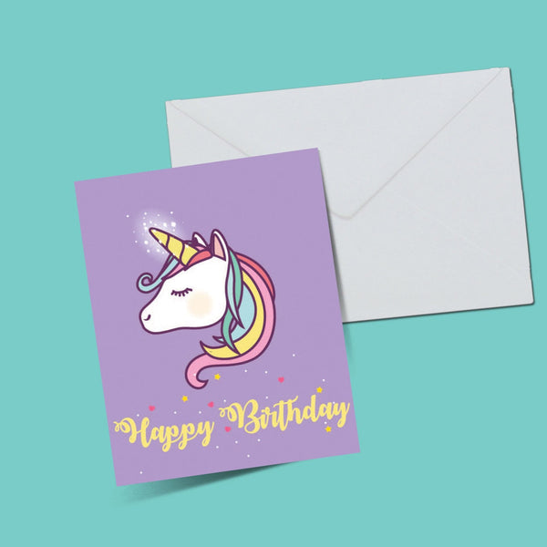 Unicorn birthday card - ThePeppyStore